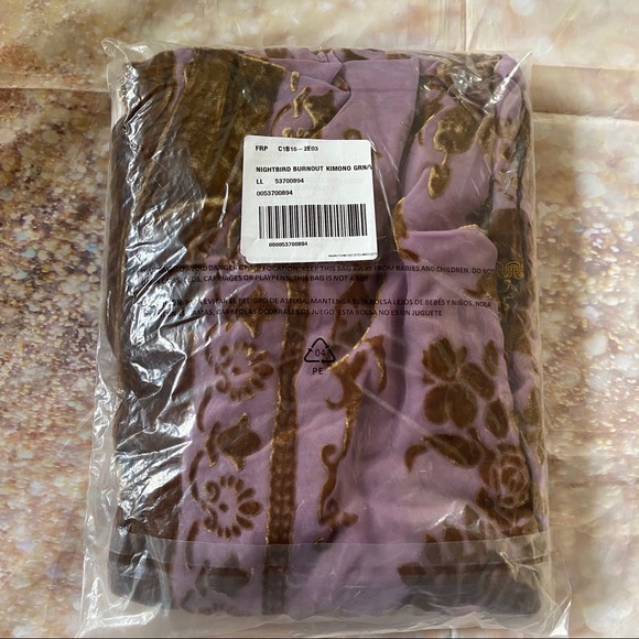 Free People Nightbird Burnout Velvet Fringe Kimono - Picture 4 of 6